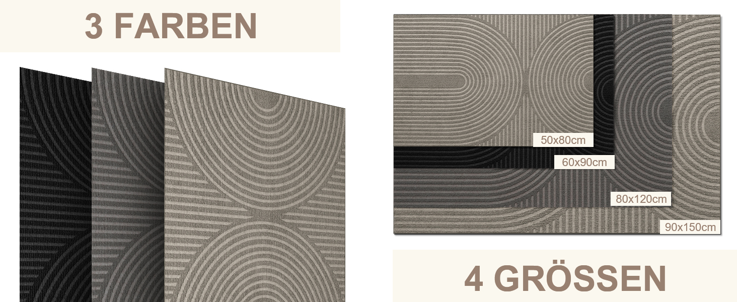 Килимок примічний та вуличний FEOMOS 80x120 см, протиковзний вологопоглинаючий килим для вхідних дверей, коридору, балкона та кухні, бежевий, придатний для прання