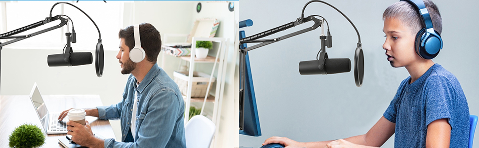 Шарнірний мікрофонний тримач YOUSHARES для Shure SM7B з поп-фільтром (01 Stand Set)