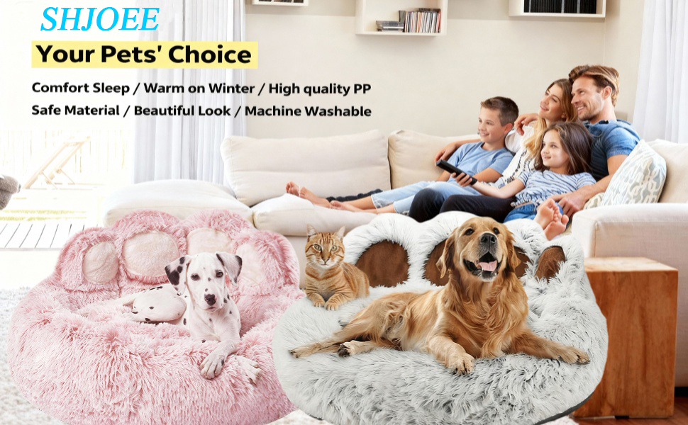 М'яке ліжко для собак та котів у вигляді ведмежих лапок, діаметр 50 см, теплий затишний сон для маленьких та середніх собак/котів/кроликів, легко миється