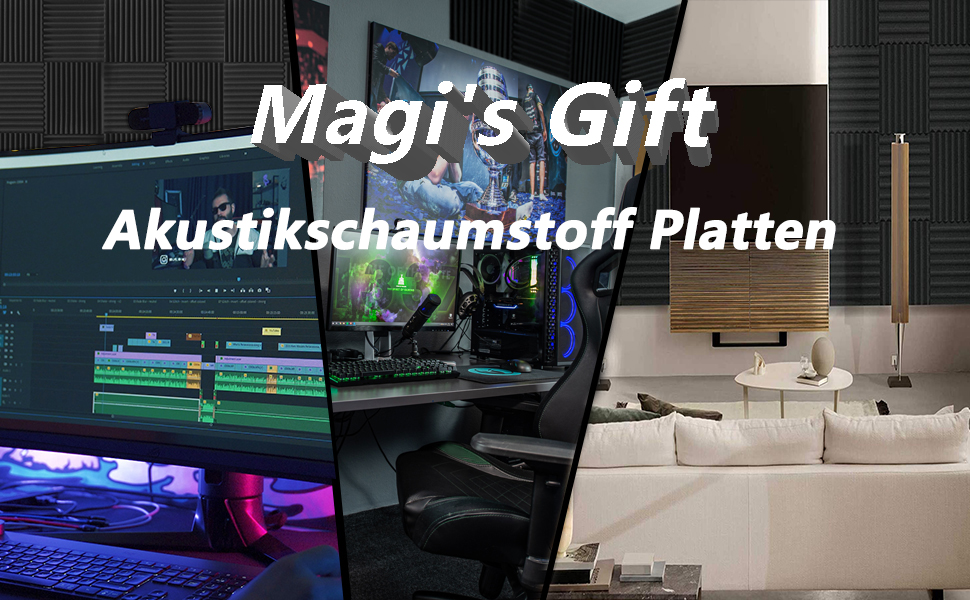 Акустичний поролон для звукоізоляції стін, вогнестійкі шумопоглинаючі панелі для студії, офісу та дому, 30x30x2,5 см, 12 шт.