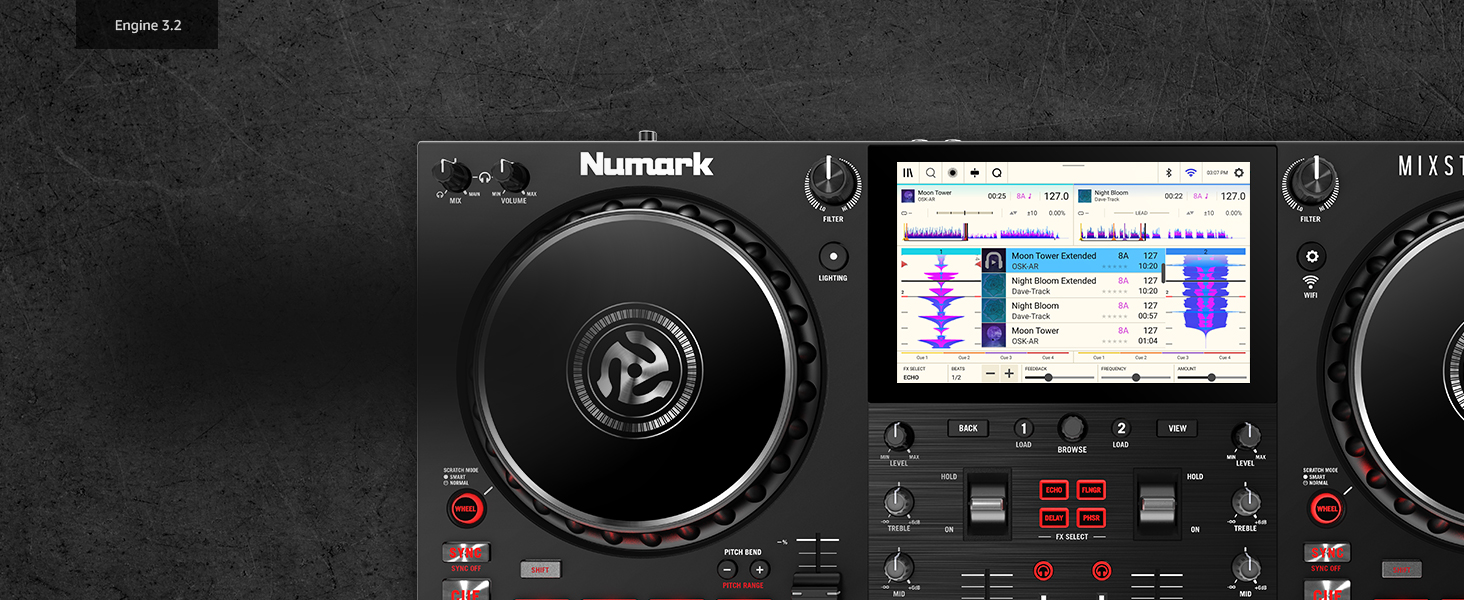 DJ-контролер Numark Mixstream Pro+ з розділенням STEM, 2 деки, Wi-Fi, 7