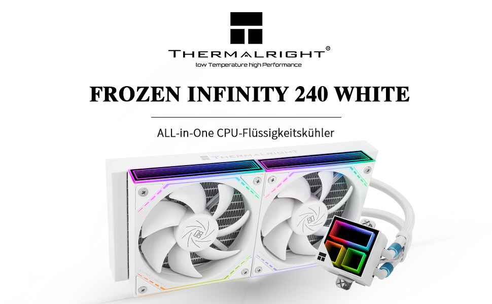 Thermalright Frozen Infinity 240 WHITE - Система водяного охолодження CPU з 3 вентиляторами PWM (2000 об/хв) для AM4/AM5/LGA115X/2011/1700/1851