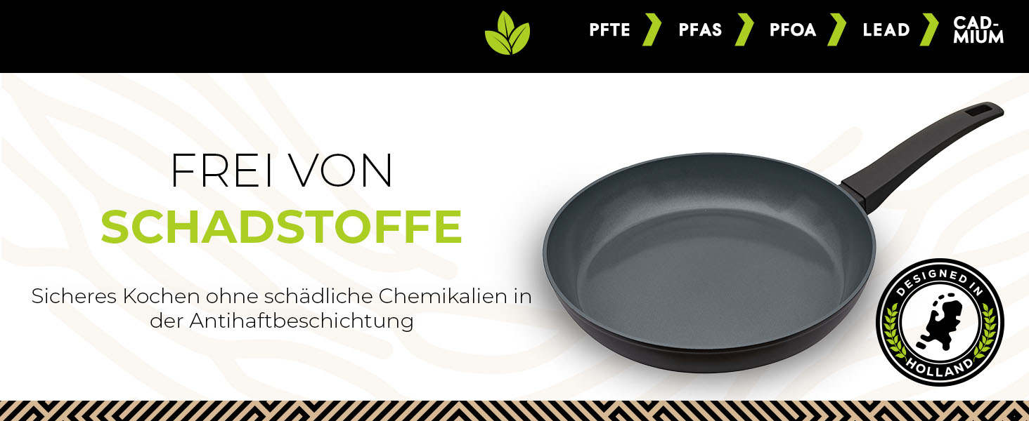 Набір сковорідок Be Living Delight 4 шт. (20/24/28 см + вок 28 см з кришкою), антипригарне покриття з кераміки, для індукційних плит, без PTFE та PFOA, чорний