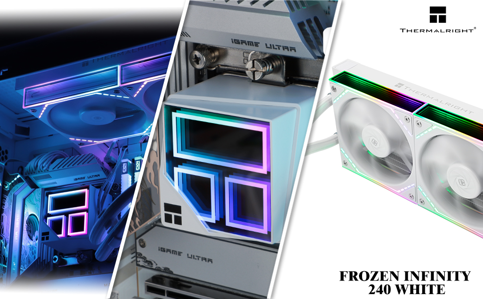 Thermalright Frozen Infinity 240 White - Рідинний кулер для CPU з подвійним вентилятором, 2000 RPM, підтримка AM4/AM5/Intel LGA115X/2011/1700/1851