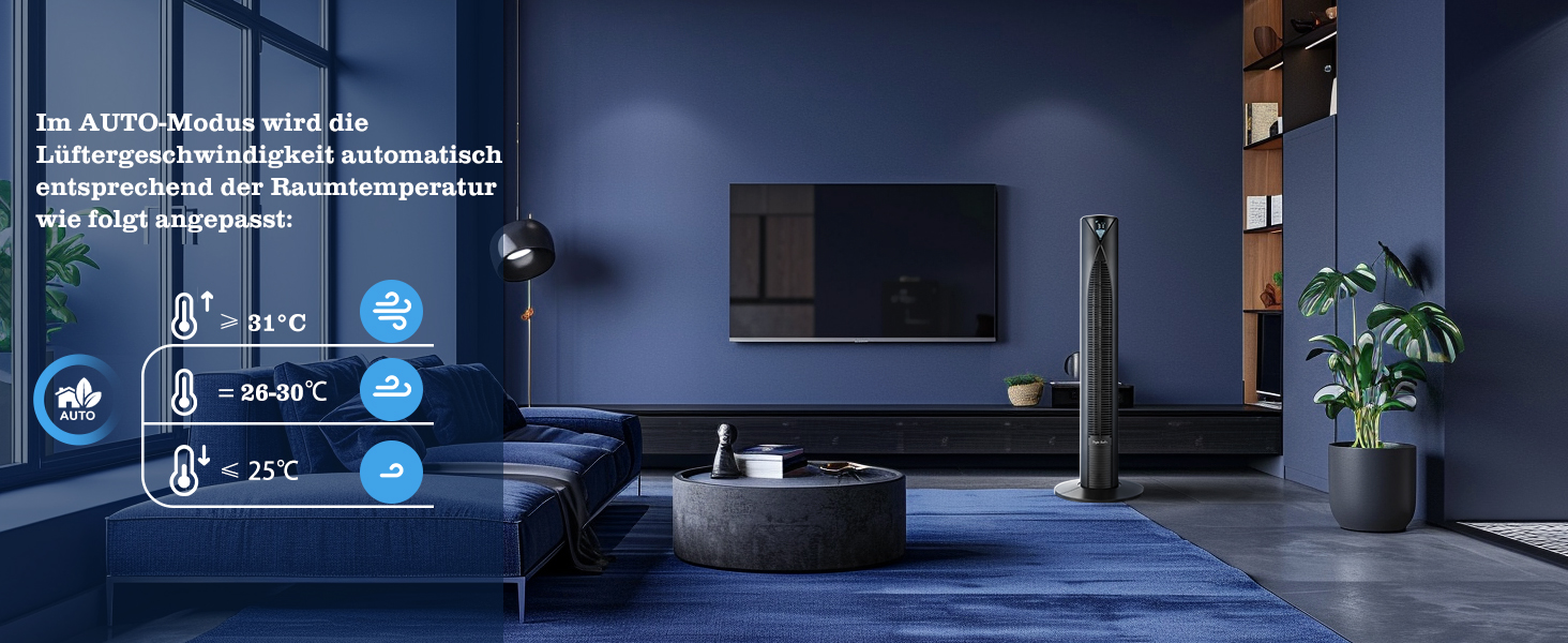 Вентилятор Tower Taylor Swoden 20dB з пультом, 96 см, 4 режими, 12 год таймер, 45W, чорний - для дому та офісу