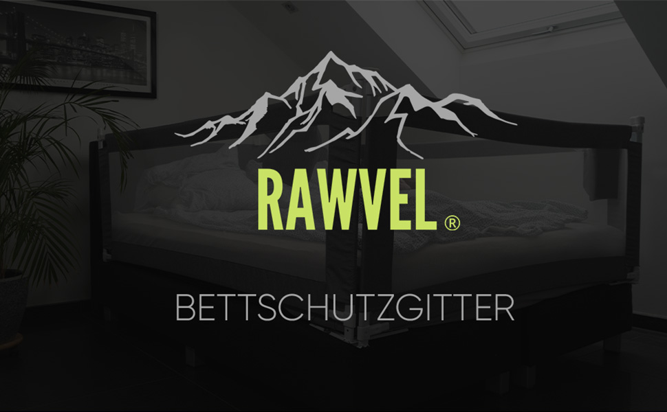 Захисний бортик RAWVEL для ліжка, сірий, 90 см – безпечний бар'єр для дітей і дорослих, лабораторно протестований, з німецькою інструкцією та відео