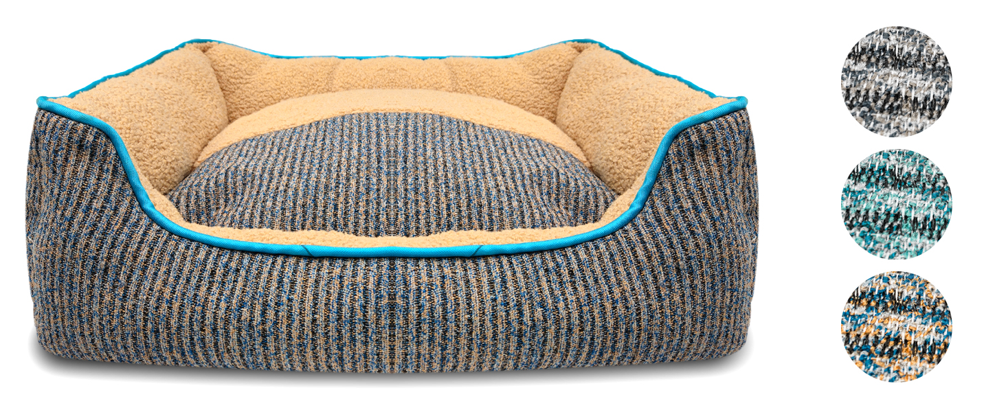 Ліжко для собак та котів, корзина для собак, диван для собак, подушка для собак, ліжко для котів, подушка для котів, S, зелений, 53x42x18 см