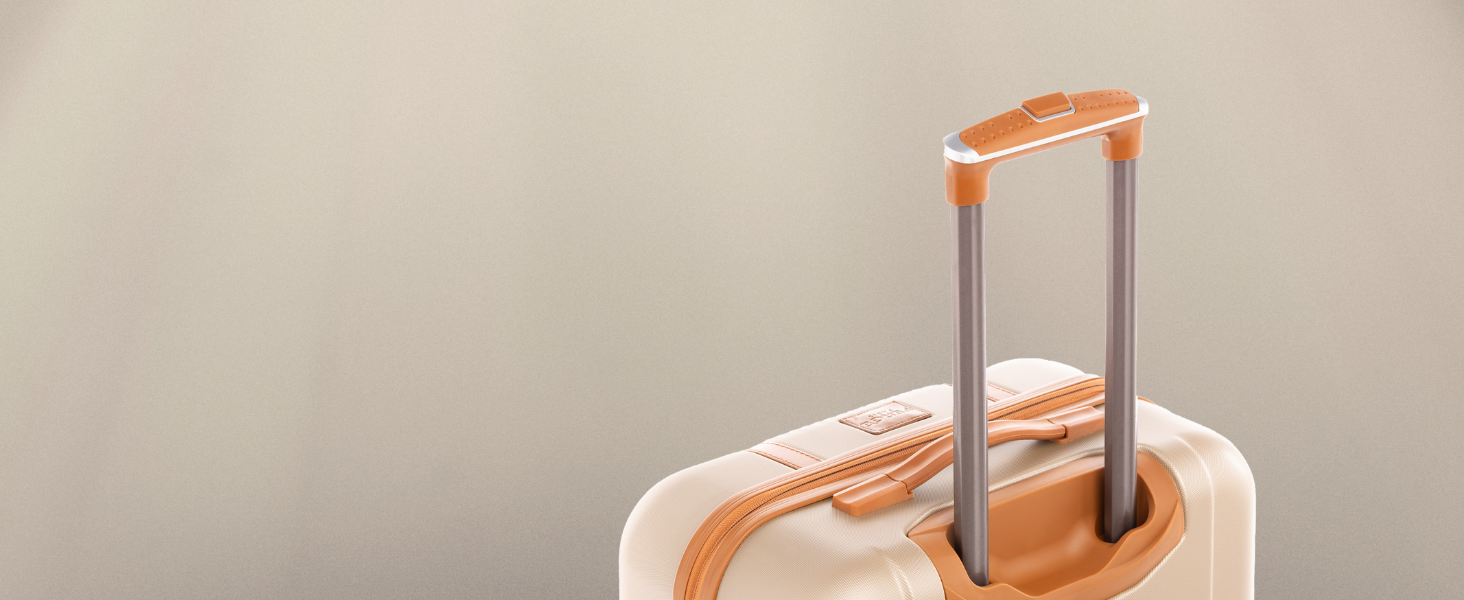 Набір валіз FERGÉ Milano 3 шт. з жорсткою оболонкою (ручна поклажа, L, XL) - 4 колеса, 100% ABS, кавовий колір