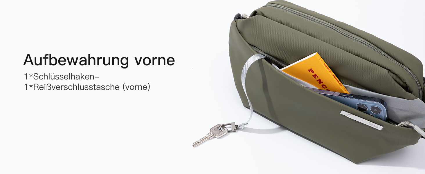 Сумка на плече Inateck, оливковий колір, водонепроникна, для чоловіків та жінок