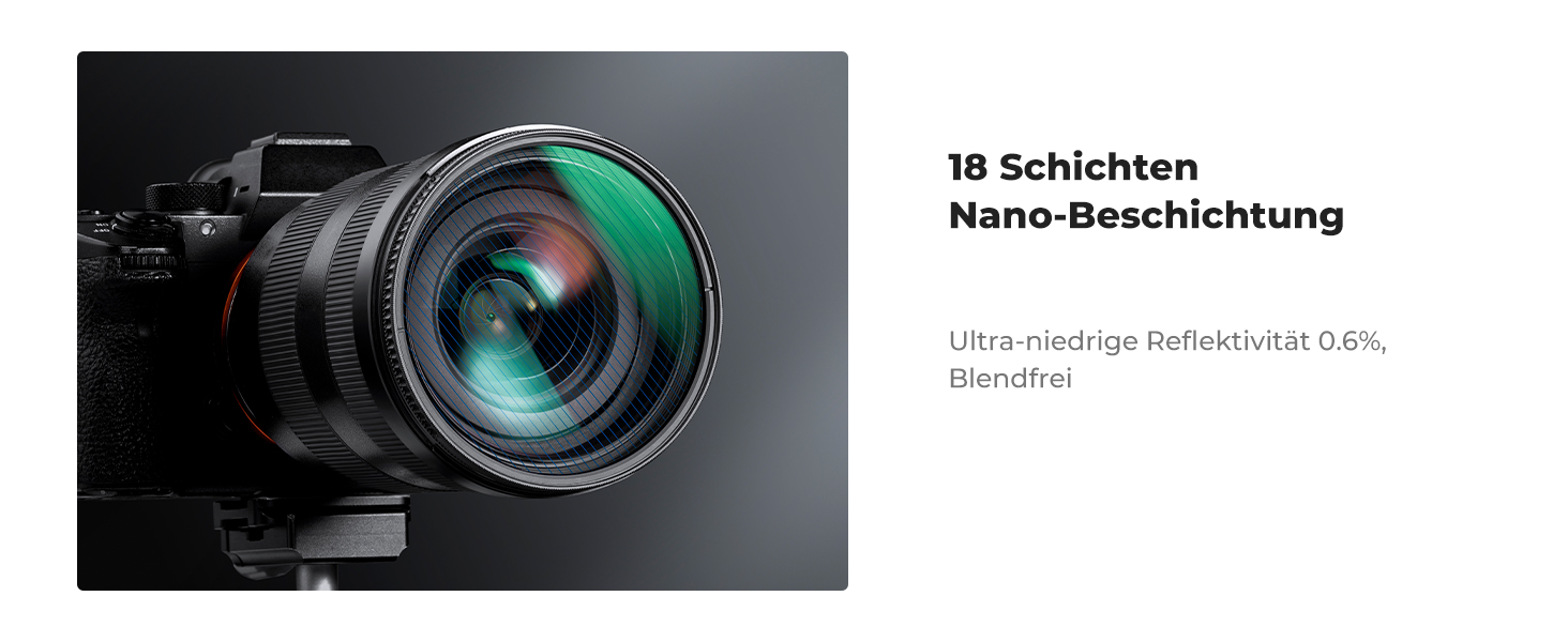 Фільтр K&F CONCEPT Blue Streak Anamorpher 58mm - Ефект синіх смуг, Nano-Klear