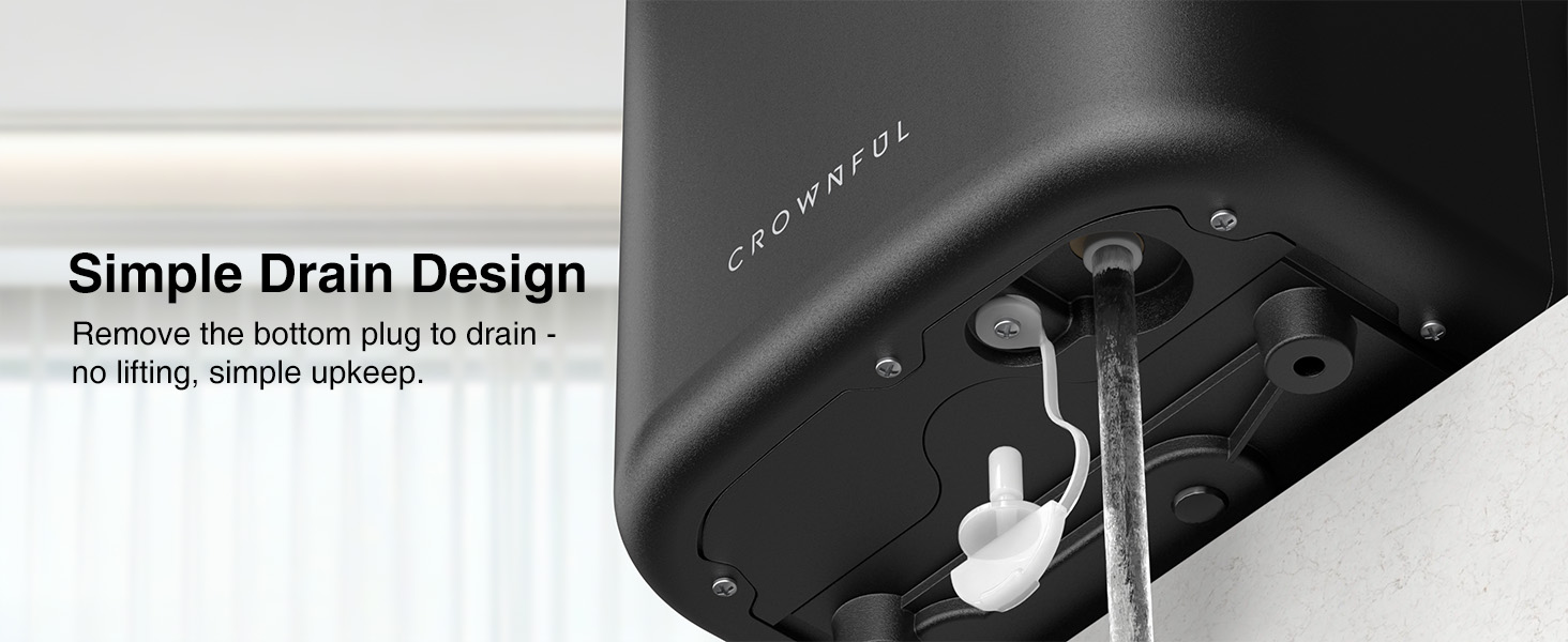 Льодогенератор Crownful портативний, 8 кубиків за 6 хв, самоочищення, 12 кг/24 год, для дому, кухні, офісу, бару, вечірок, чорний