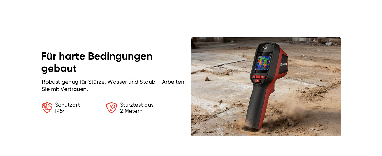 HIKMICRO E01 Тепловізійна камера SuperIR: портативна інфрачервона камера з лазерним покажчиком, роздільна здатність 240x240, діапазон температур -20°C - 400°C, частота оновлення 20Hz