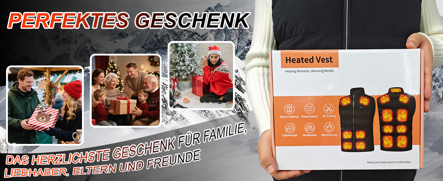 Електрична гріюча жилетка для чоловіків та жінок з 15 зонами нагріву - 3 режими температури, для активного відпочинку, катання на лижах, полювання, кемпінгу (без акумулятора), чорна, XXL