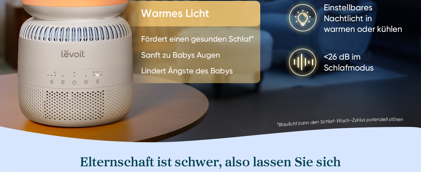 Левіт 19dB: Розумний зволожувач повітря з автовимкненням, датчиком вологості та аромадифузором для дитячої кімнати, спальні, рослин. Об'єм 3л, поворотна на 360°