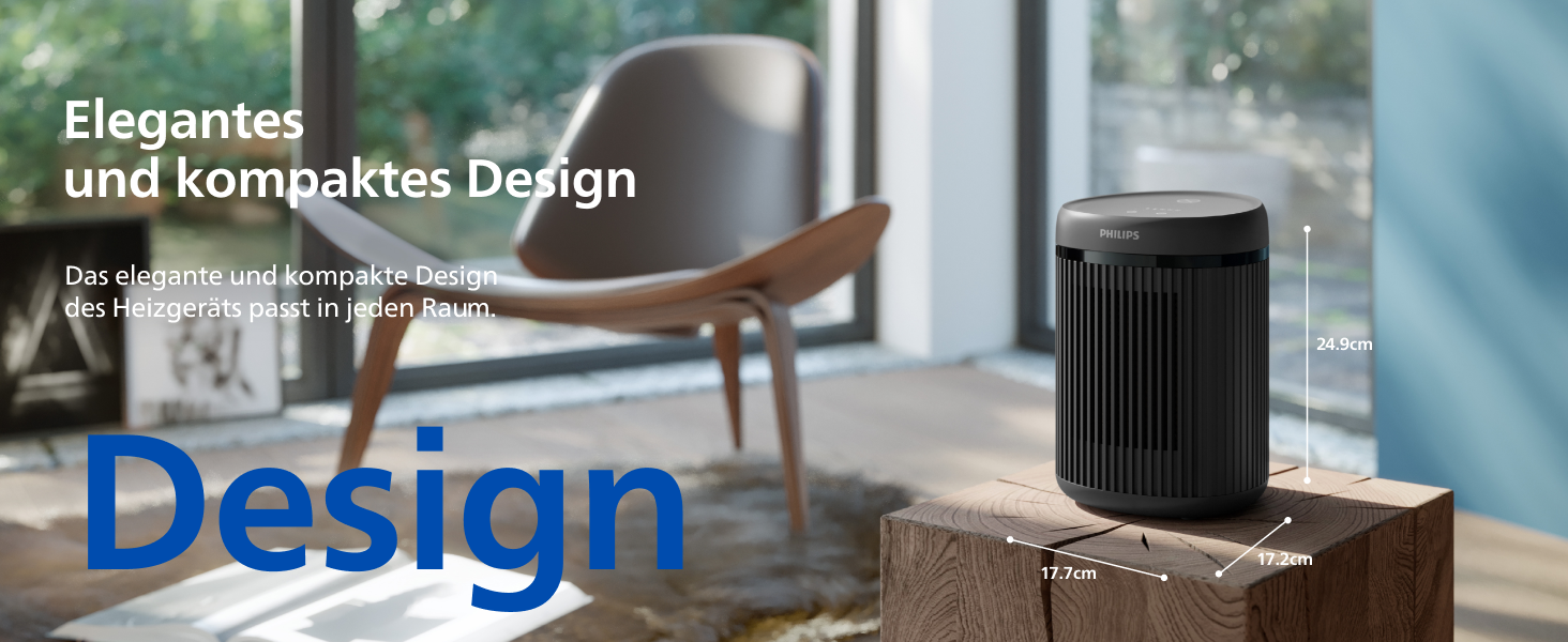 Керамічний тепловентилятор-обігрівач Philips Smart 5000 серії, 2000 Вт, чорний