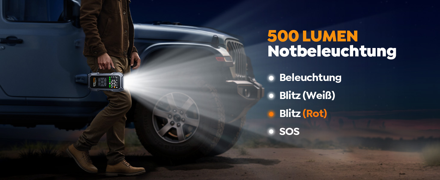 Powerbank для авто YaberAuto з компресором, 6000A, 23800mAh, 150PSI, Jump Starter (для бензинових та 10.0L дизельних двигунів), LCD дисплей, 500 люмен, аварійне світло