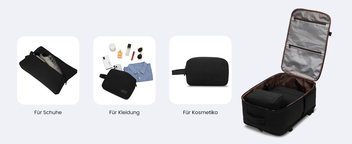 LOVEVOOK Рюкзак-валіза для ручної поклажі, 40L, для ноутбука 17,3