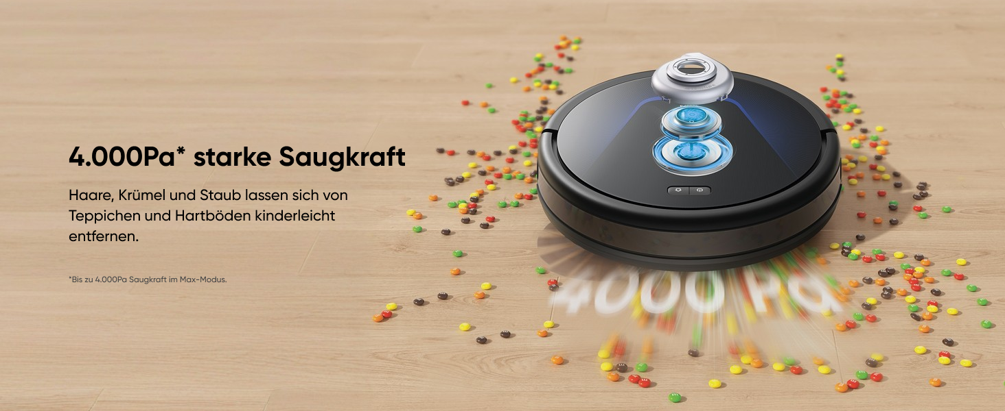 Робот-пилосос Eufy G50: потужність 4000Pa, динамічна навігація, ультратонкий (85 мм), Pro-розчісування, турбощітка, ідеально для шерсті тварин та твердих підлог