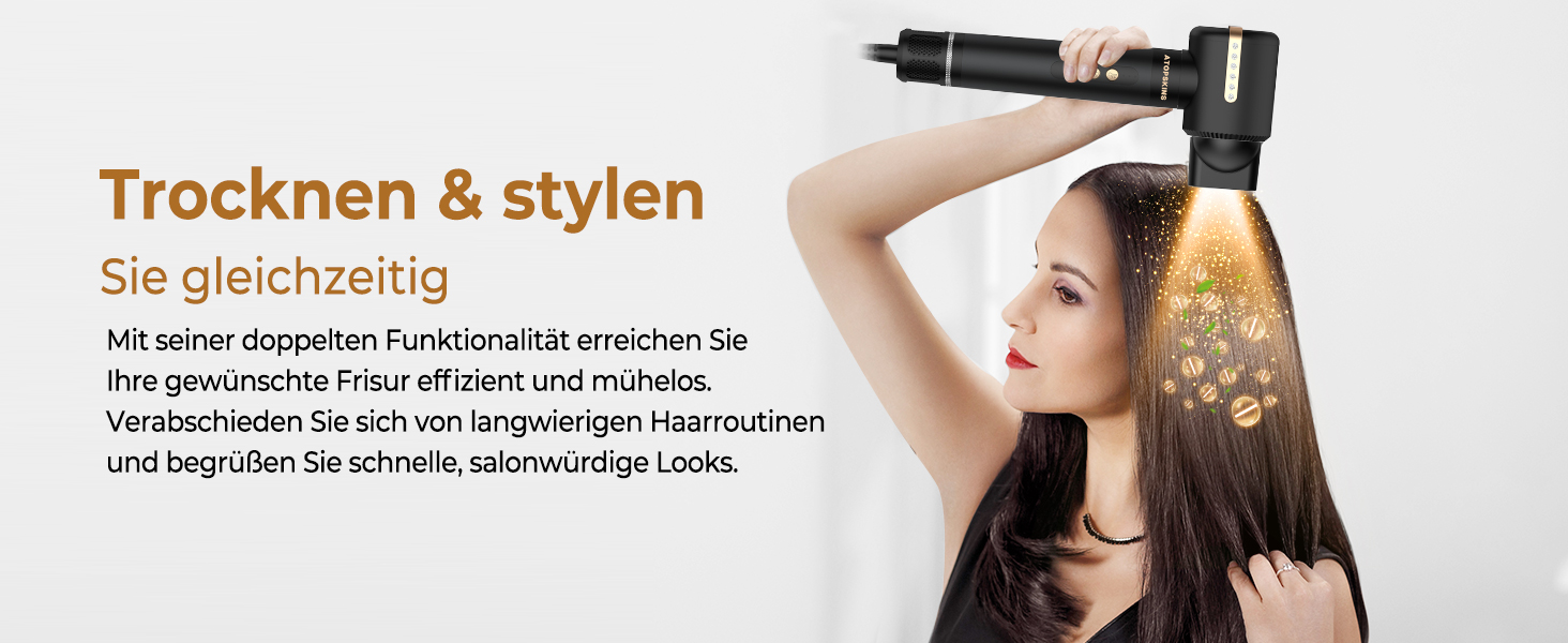 Мультистайлер Airstyler Pro 7-в-1: Фен, дифузор, локони, термощітка, випрямляч, чорний