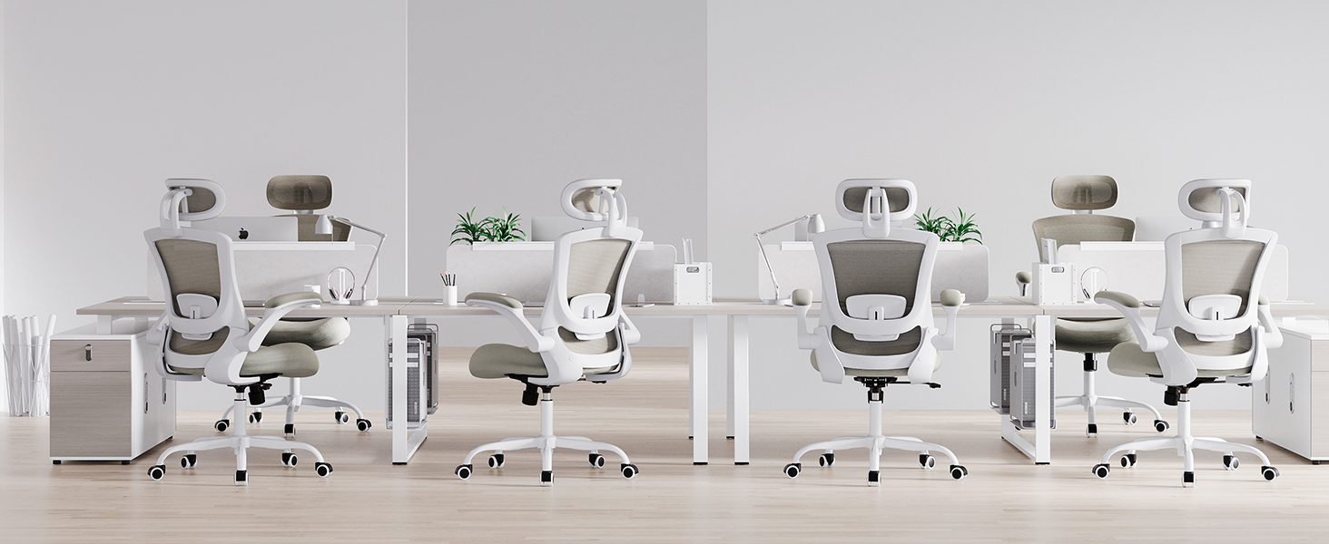 Офісне крісло Colamy Ergonomic з регульованою підголівником та поперековою підтримкою, Khaki