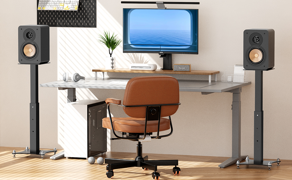 Підставка для колонок, регульована по висоті 50-70 см, універсальна, з кабелеуправлінням, 30 кг, набір 2 шт.