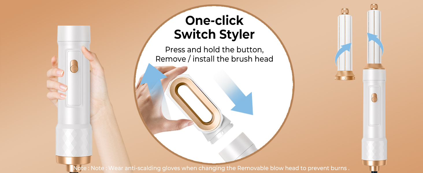 Airstyler 5 в 1: Фен-щітка з іонізацією, 20 м/с, 110 000 об/хв, для створення локонів та випрямлення волосся (фіолетовий)