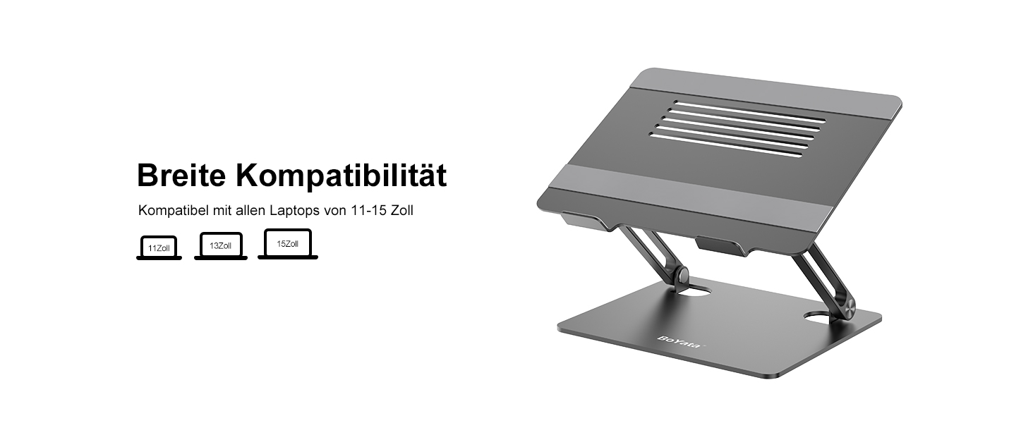 Adjustable Laptop Stand with Cooling Fan - Compatible with 11-15 inch Laptops (MacBook Pro/Air, Dell, Samsung, HP)