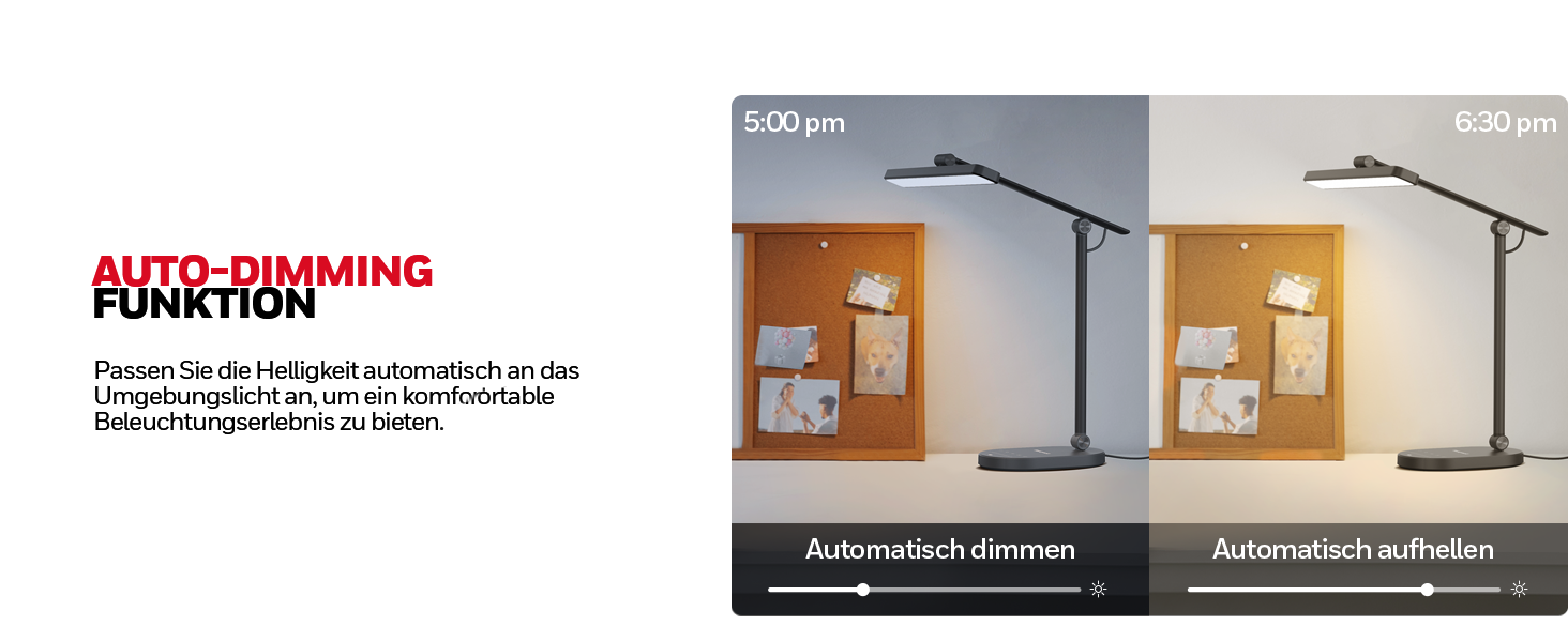 Настільна LED лампа Honeywell H4 Sunturalux - Офісна лампа з диммером, 3 режими кольору, 5 рівнів яскравості, таймер, сенсорне управління, сірий (чорний)