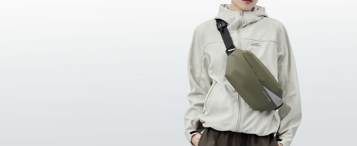 Сумка на плече Inateck, оливковий колір, водонепроникна, для чоловіків та жінок