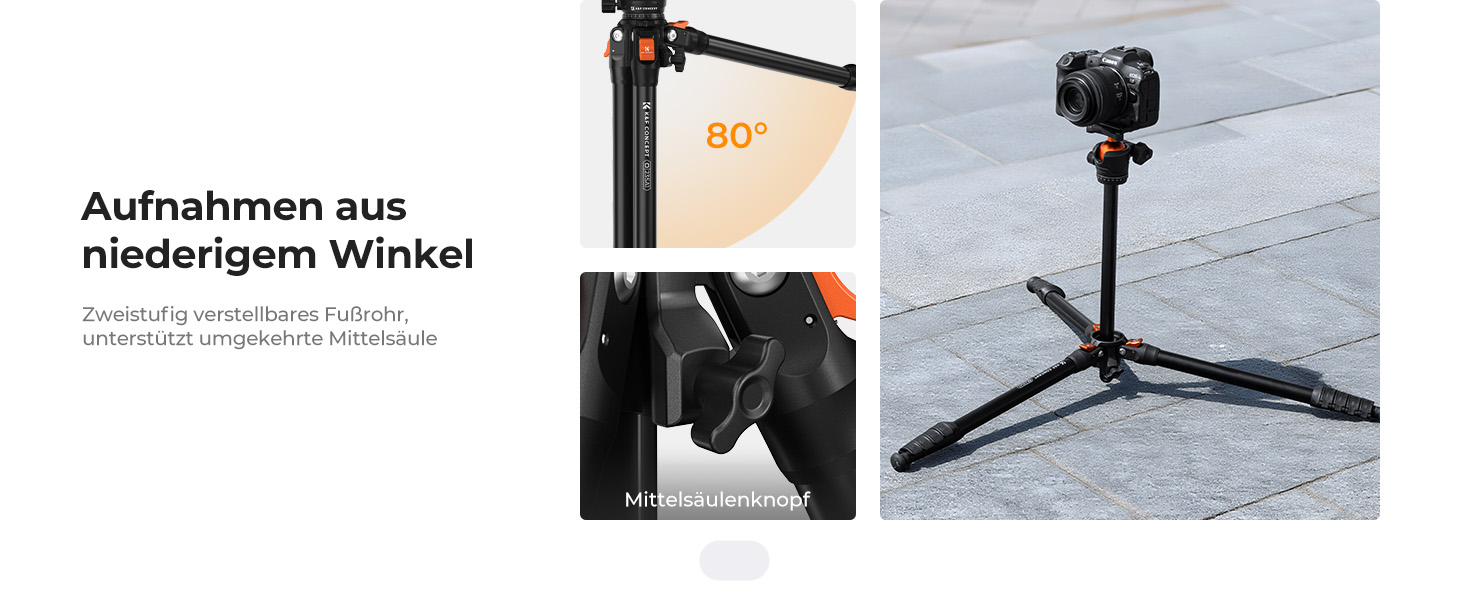 Штатив K&F Concept 163CM з алюмінію: легкий та компактний, до 10 кг, для DSLR, телескопів, камер та смартфонів