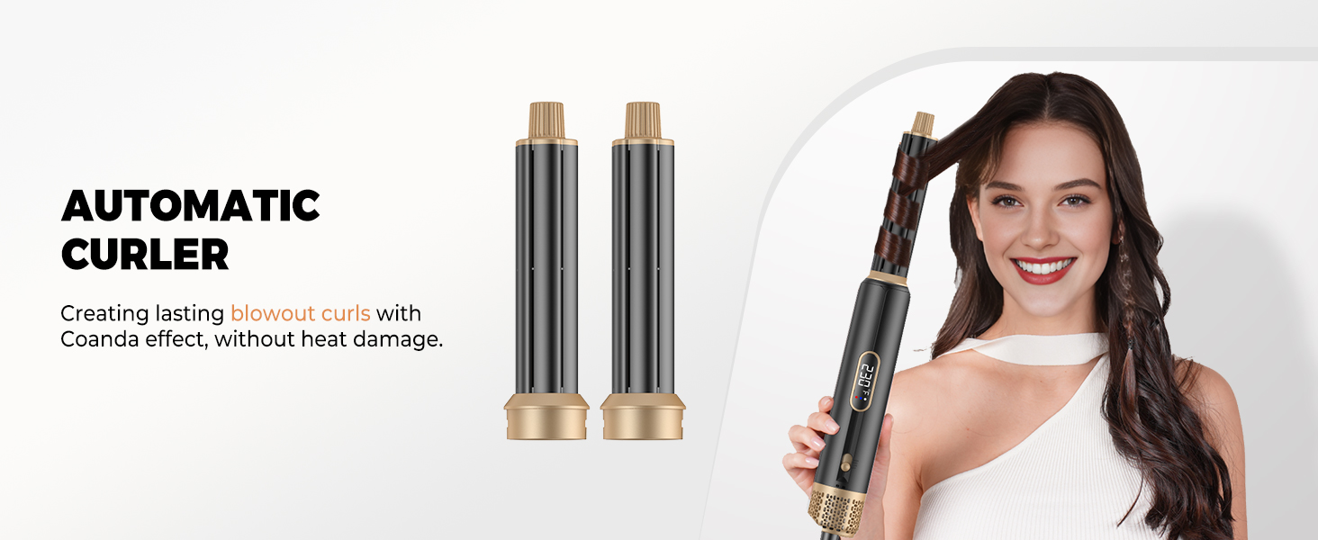 5-в-1 Станція для укладки волосся 1000W: фен-щітка, плойка, випрямляч, LCD-дисплей, 3 температурні режими, чорний