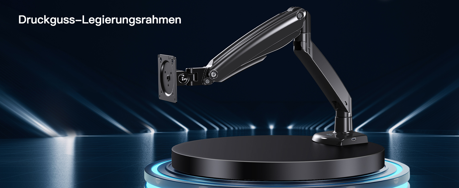 Кріплення для монітора HUANUO, 13-49 дюймів, регульований, підтримує 2-12 кг, з USB, VESA 75/100 мм