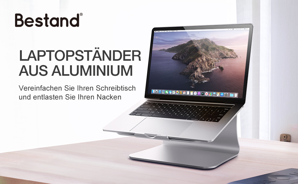 Підставка для ноутбука з алюмінію, Heat-Vent, сумісна з MacBook, Dell, HP, Lenovo, Microsoft Surface, Samsung, 11-16 дюймів, сірий (патентована) (102S-Silver)