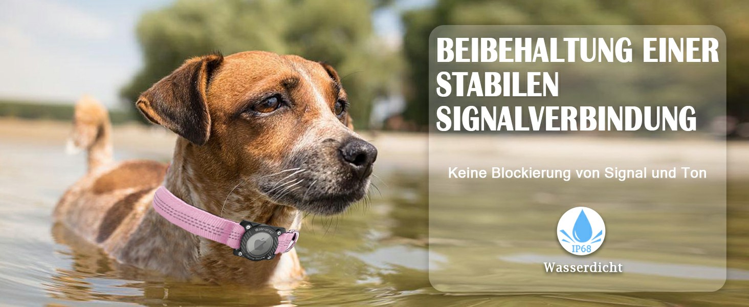 Нашийник для собак з AirTag, водонепроникний чохол, GPS трекер, сумісний з Apple AirTag, синій, розмір S (27-34.5 см)