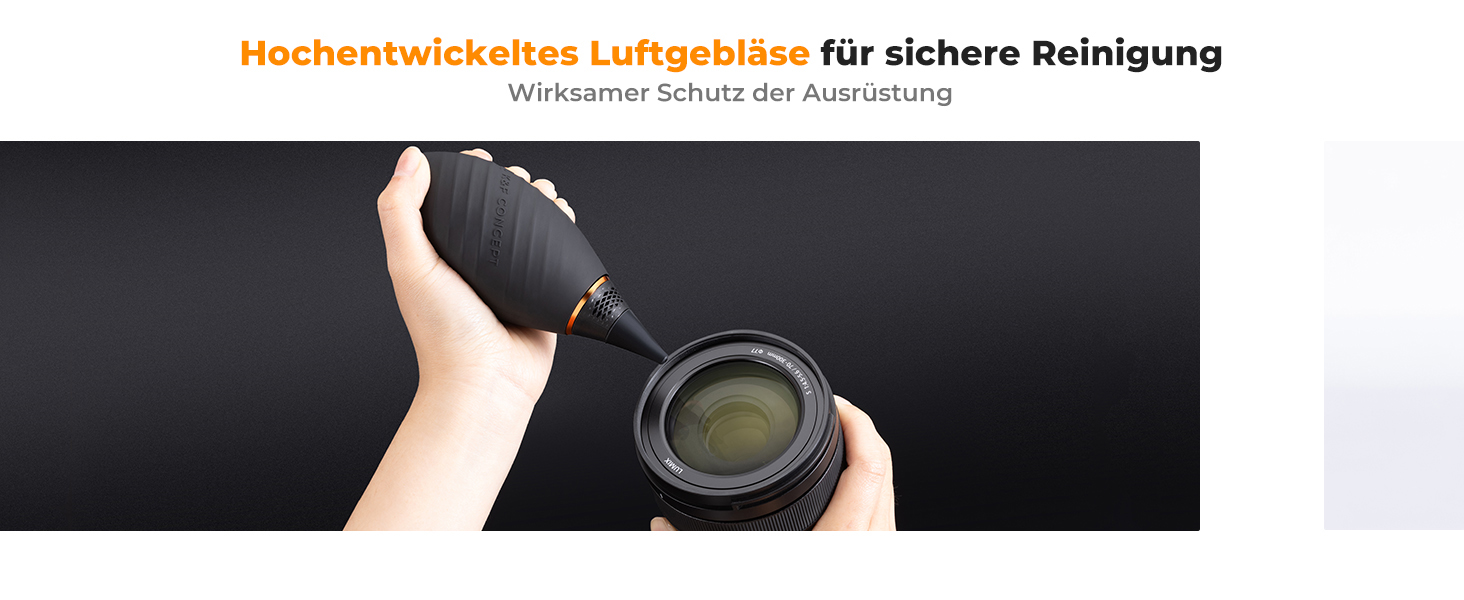 Набір для чищення фото- та відеокамер K&F Concept 10-в-1: об'єктиви, смартфони, сенсори. З мікрофіброю, повітряним насосом та рідиною для чищення.