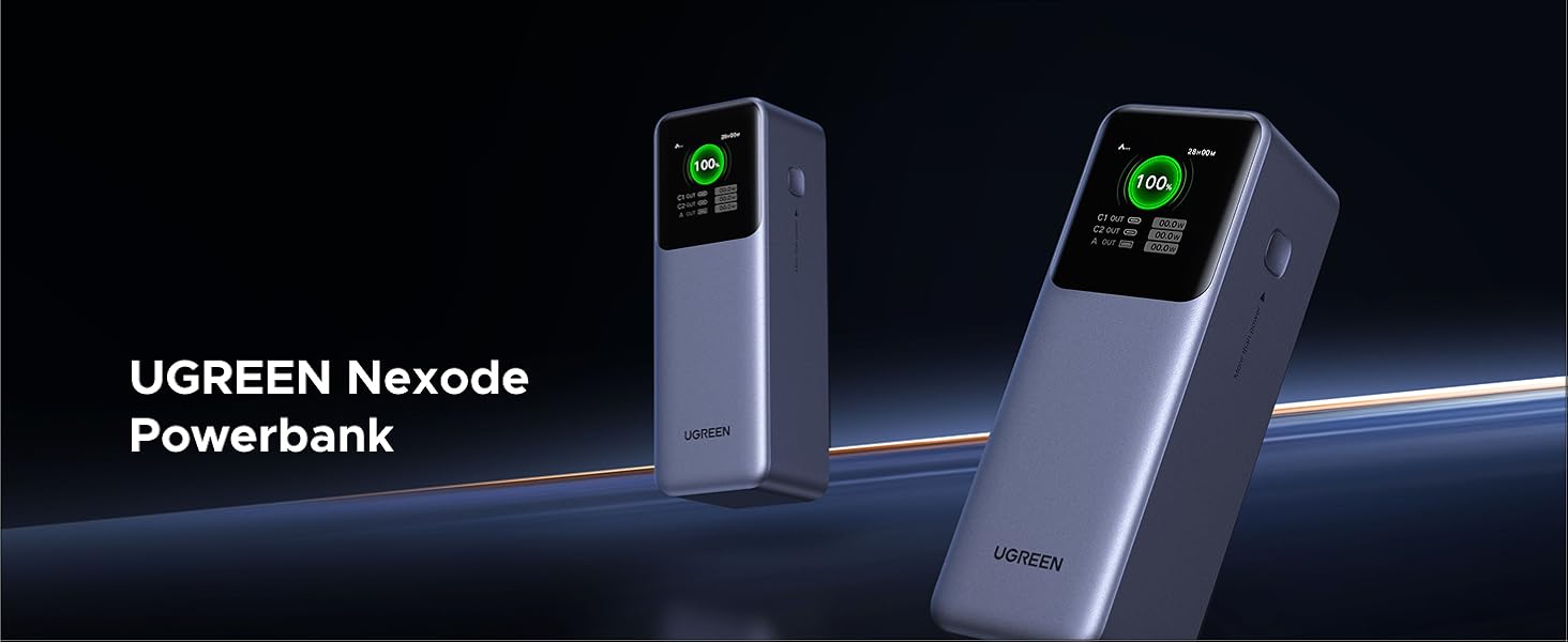 Power Bank UGREEN Nexode 25000mAh 200W з 3 портами, цифровим дисплеєм, USB-C PD 3.1, сумісний з iPhone, Galaxy, MacBook, Dell
