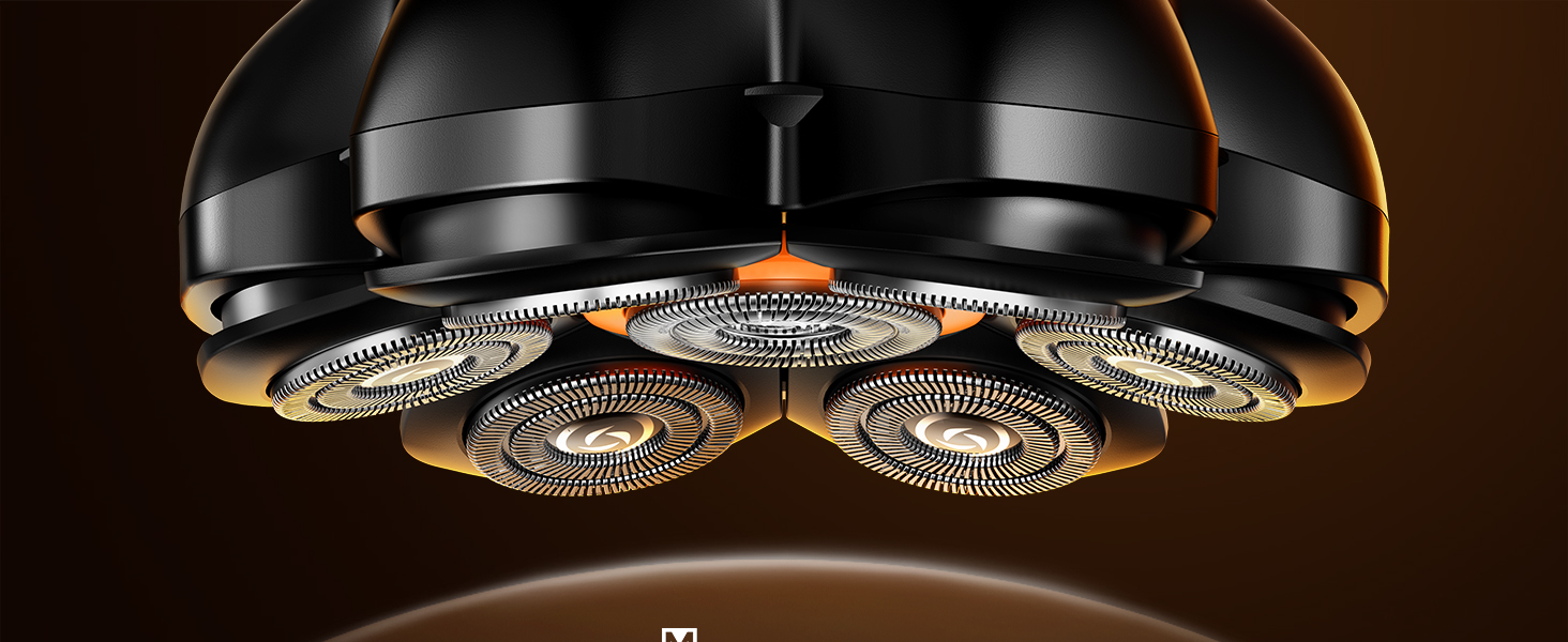Електрична бритва для голови MAXGROOM 7D: водонепроникна, магнітна, з Type-C зарядкою, чорна