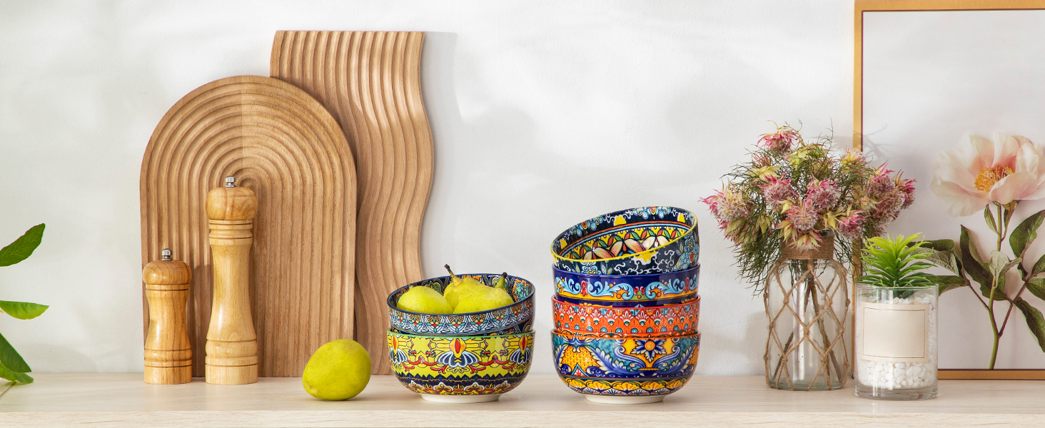 Набір з 6 порцелянових супових тарілок Vancasso (6x840мл) для мюслі, супу, салату, рамену, десерту та інших страв