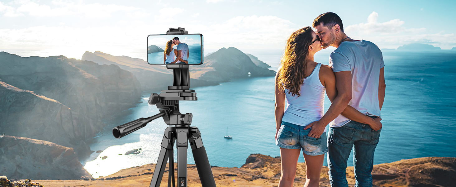 Штатив для камери JOILCAN 210.8 см, чорний: для фото та відеозйомки з DSLR, смартфонів та селфі-палиць