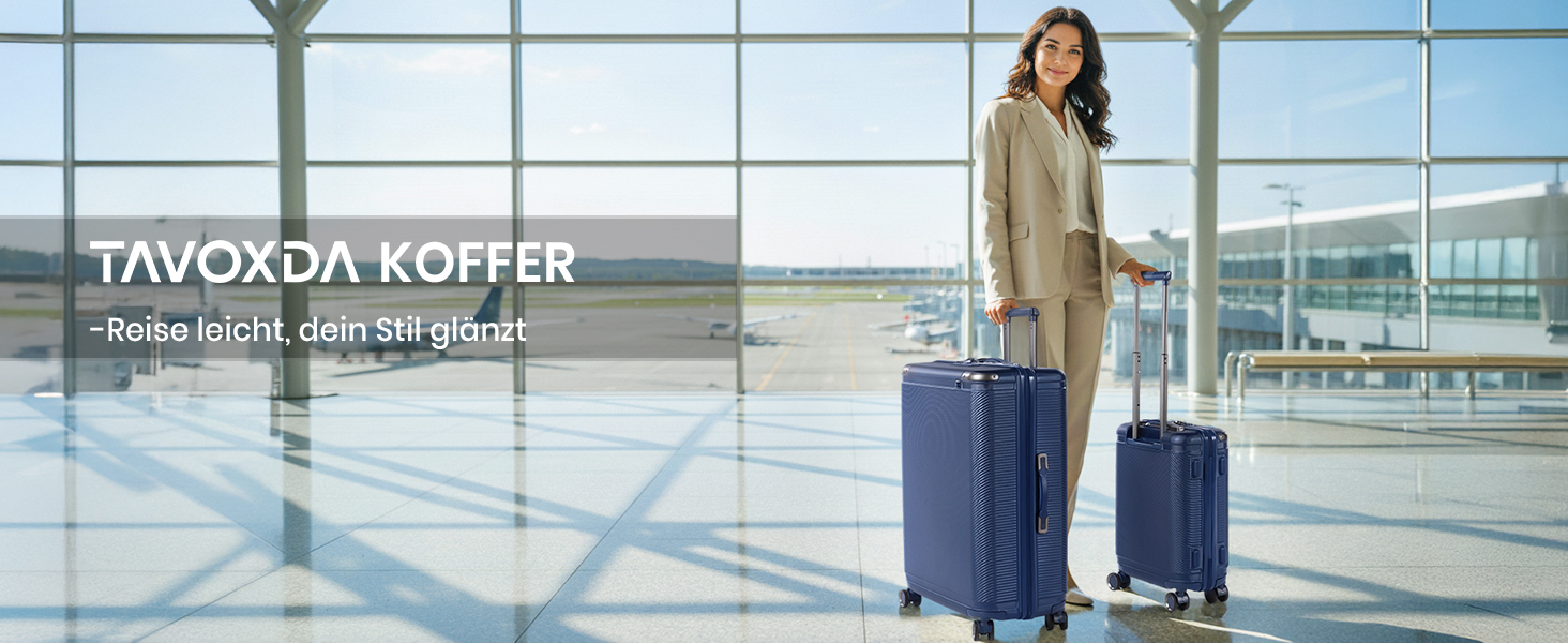 Набір валіз Tavoxda 3 шт. з TSA-замком, з регульованою ручкою, великі валізи, набір для подорожей для жінок та чоловіків (1 шт, темно-синій)