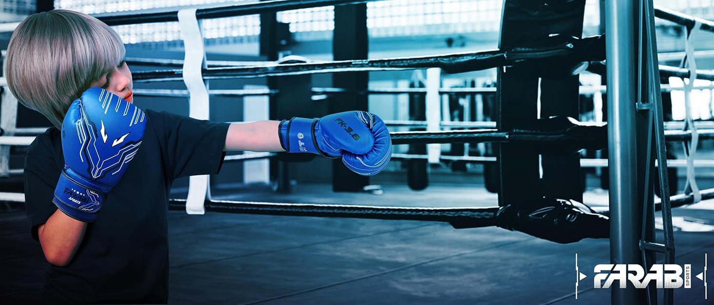 Дитячі боксерські рукавички Farabi Sports 6oz/8oz для боксу, MMA, муай-тай, кікбоксингу та спарингу