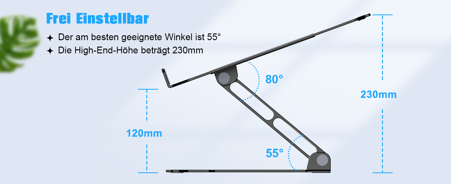 Підставка для ноутбука Glangeh з алюмінію, ергономічна, регульована висота, для MacBook, Dell, HP, 10-16