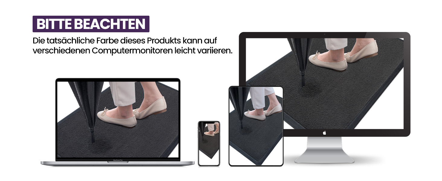 Килимок для дому та вулиці DEXI, 60x90 см, сірий - вологостійкий, неслизький, миючий