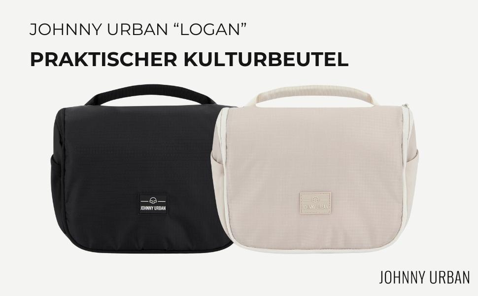 Чоловіча та жіноча косметичка Johnny Urban Kulturtasche Logan чорного кольору - велика, для подорожей, з прозорим кишенькою для рідин (ручна поклажа)