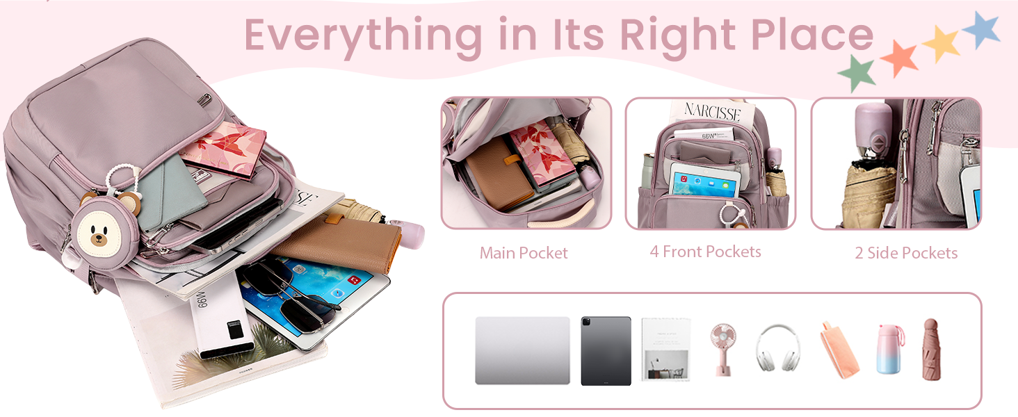 Шкільний рюкзак Makukke для дівчаток, водонепроникний, 30л, для 5 класу, з милим брелоком, зелений