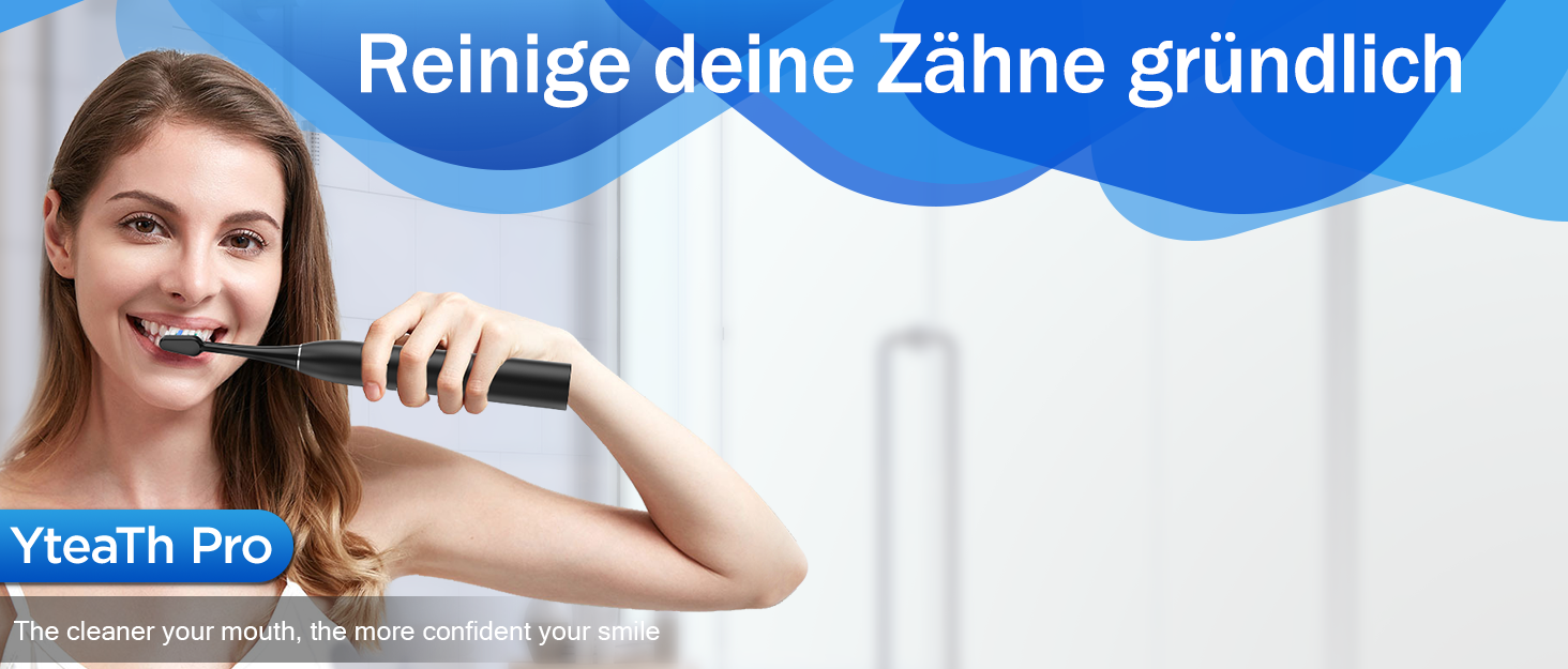 Електрична зубна щітка зі звуковими вібраціями, 8 насадок (3 типи), таймер, 120 днів роботи від акумулятора, 5 режимів чищення, чорний колір, для дорослих, з зарядною станцією