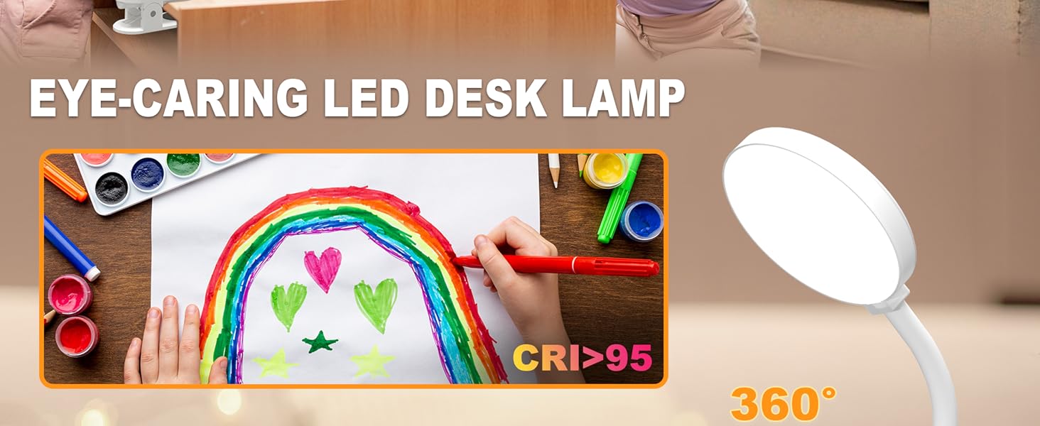 LED лампа для читання ZAPLIT з кріпленням на ліжко – 3 режими, 10 яскравостей, USB-C, гнучкий шийка 40 см, для спальні, робочого столу та кемпінгу, білий, діаметр 3,5 дюйма