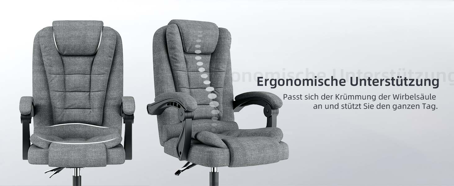 Офісне крісло для кухні/кабінету Chefsessel, ергономічне, з регулюванням висоти, нахилом спинки, обертається, темно-сірий, без підніжки