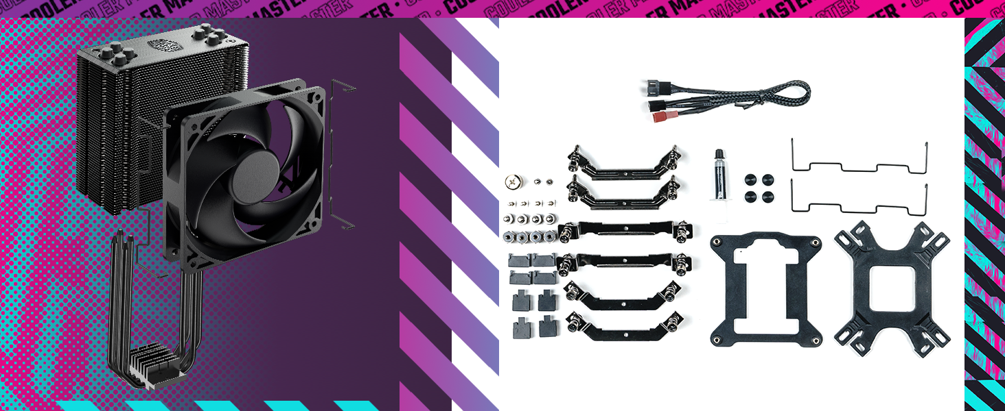 Кулер CPU Cooler Master Hyper 212 Black 2021 V2 з RGB-вентилятором SF120R та підтримкою LGA1700