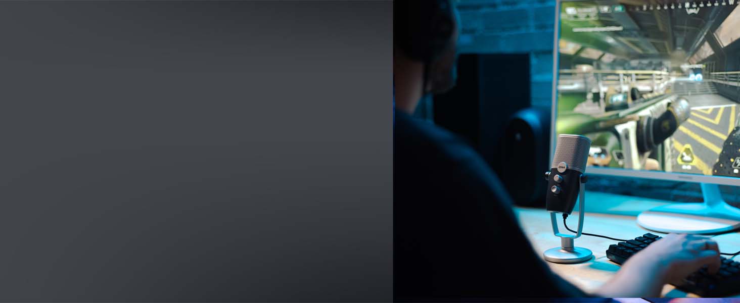 AKG Ara USB-C конденсаторний мікрофон для подкастів, відео, геймінгу та стрімінгу, синьо-сріблястий